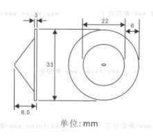 造纸工业不锈钢低压扁平喷嘴素描图